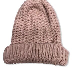 Pale pink slouch beanie hat